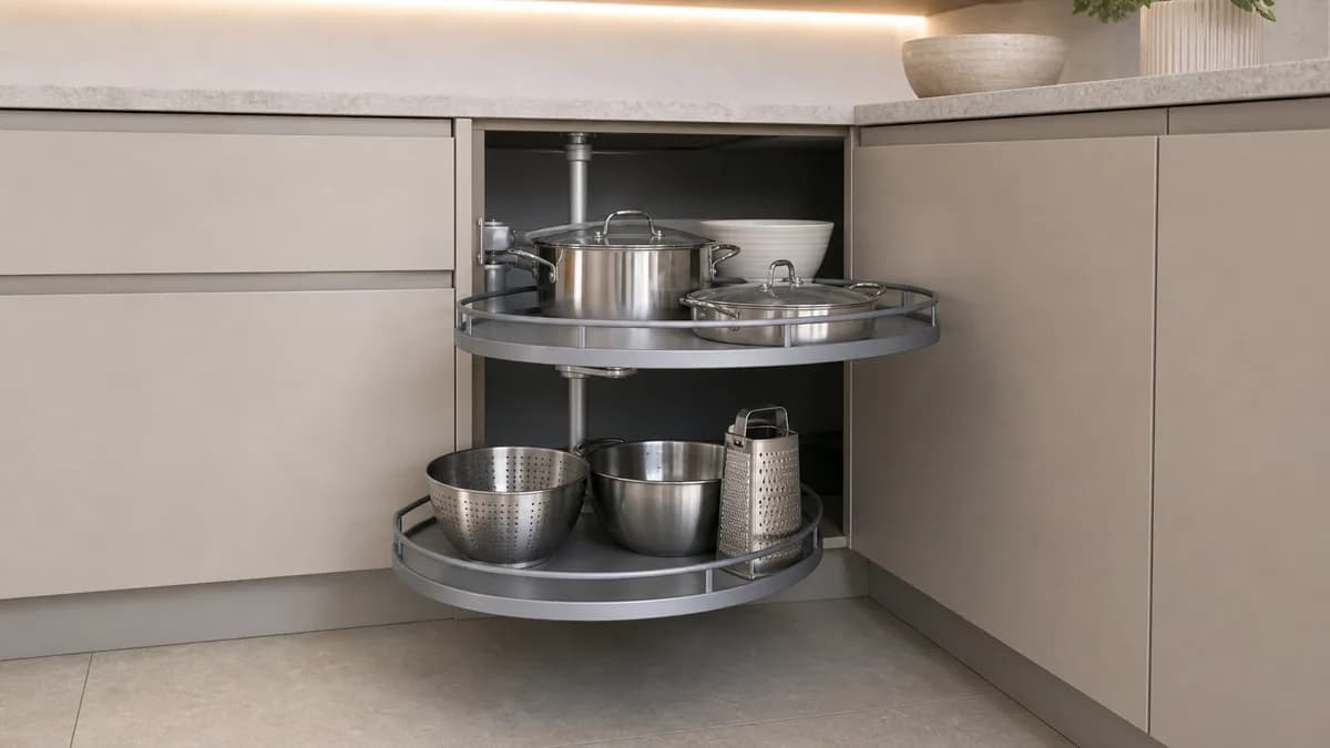 Карусель для кухни на заказ — установка в кухонном модуле