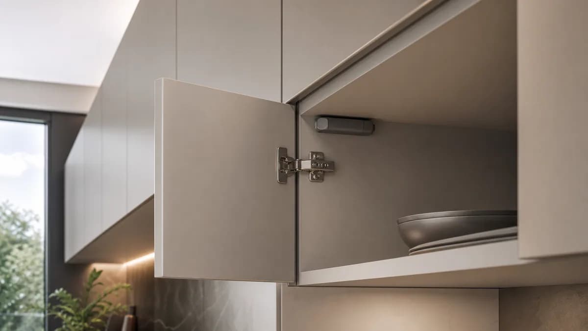 Push-to-open петля для кухни на заказ — установка в кухонном модуле