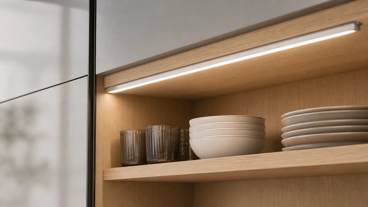 LED-профиль для кухни на заказ — установка в кухонном модуле
