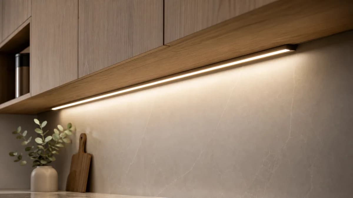 LED-лента для кухни на заказ — установка в кухонном модуле