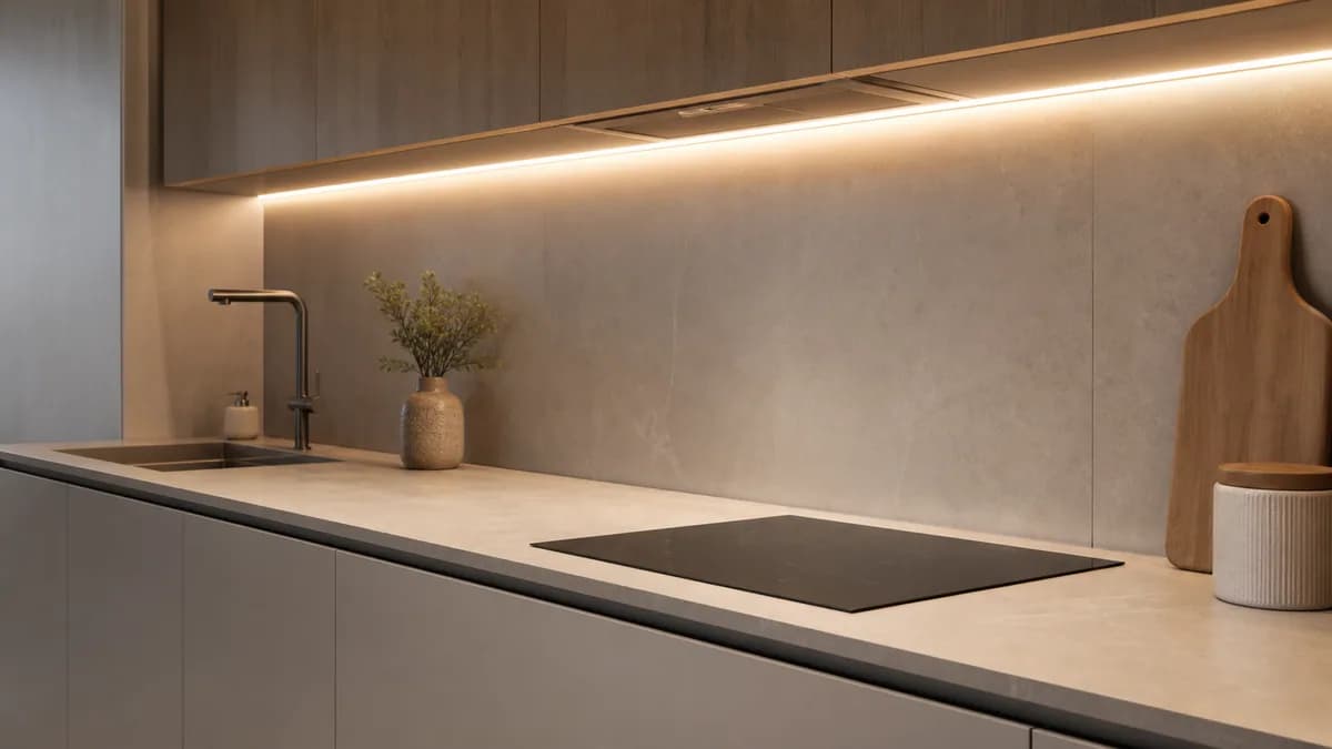 LED-лента для кухни на заказ — контекст в готовой кухне на заказ